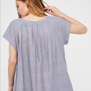 Free People Crazy Hearts Chambray Top
